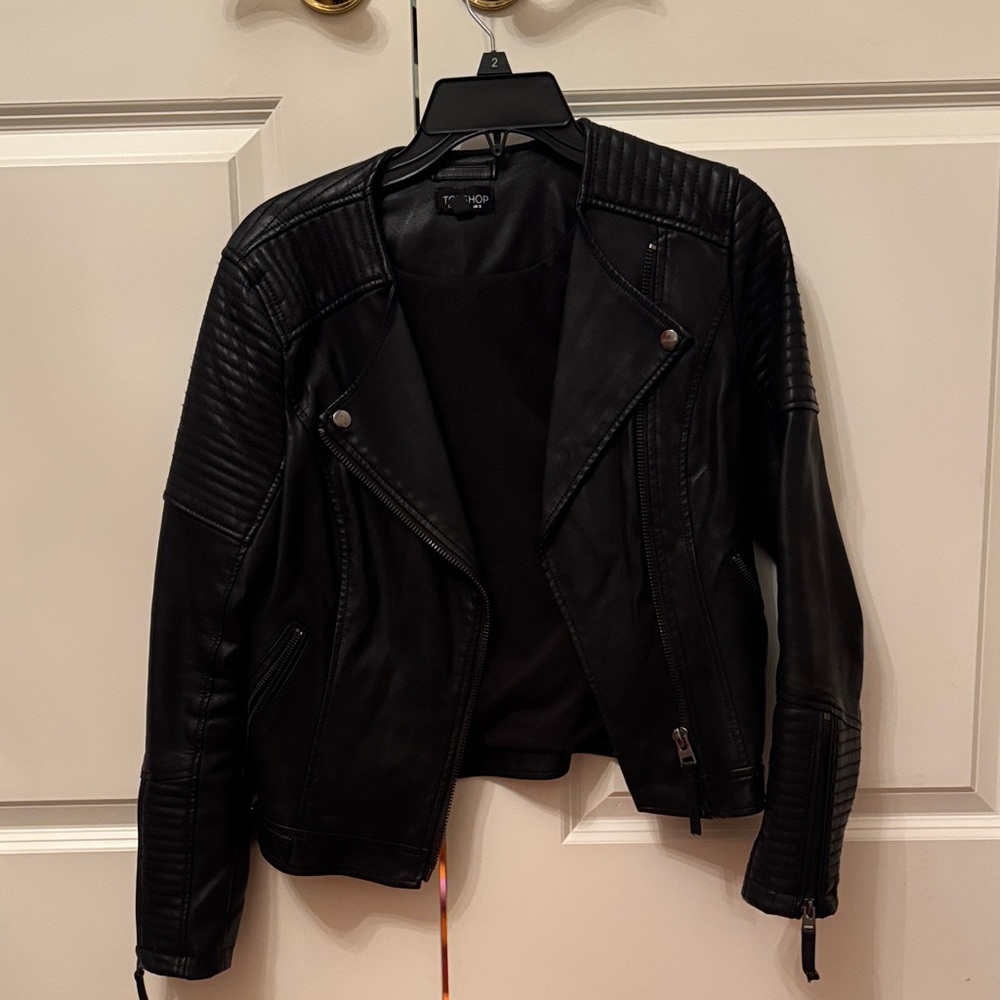 Topshop Black Leather Jacket